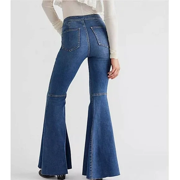 NWT Vintage-inspired Free People Just Float On Flare Jeans Womens Size 31 - Picture 2 of 14